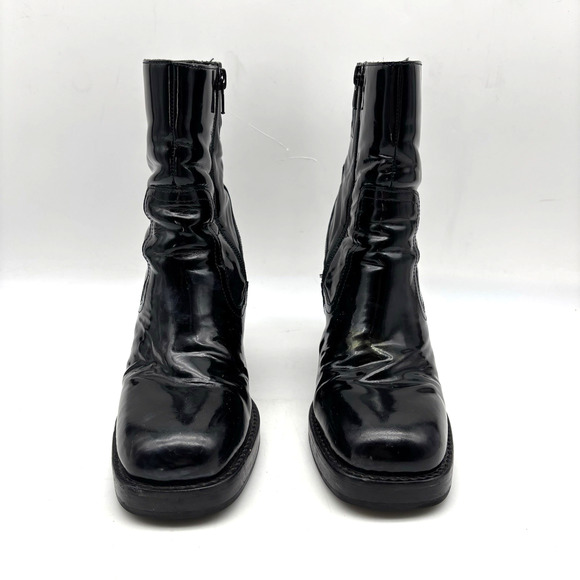 Jeffrey Campbell MAXEN 2 Black Patent Leather Block Heel Platform Boots Size 7 - Picture 4 of 16